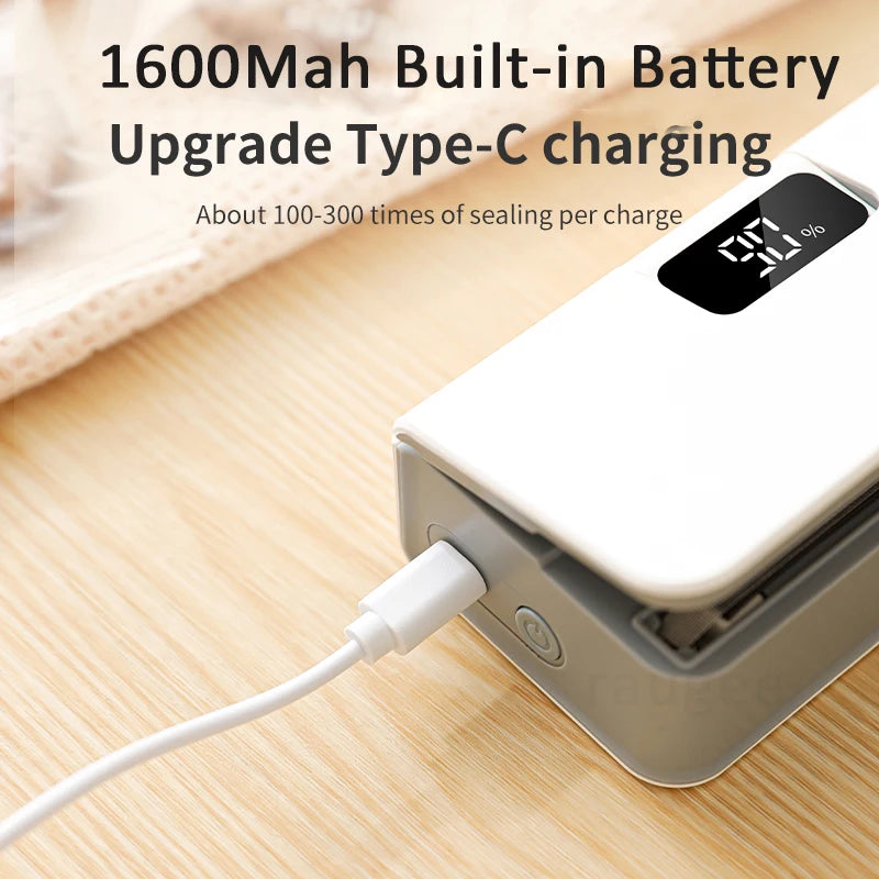 Sellador de Bolsas Recargable USB-C