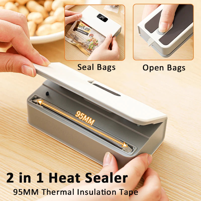 Sellador de Bolsas Recargable USB-C